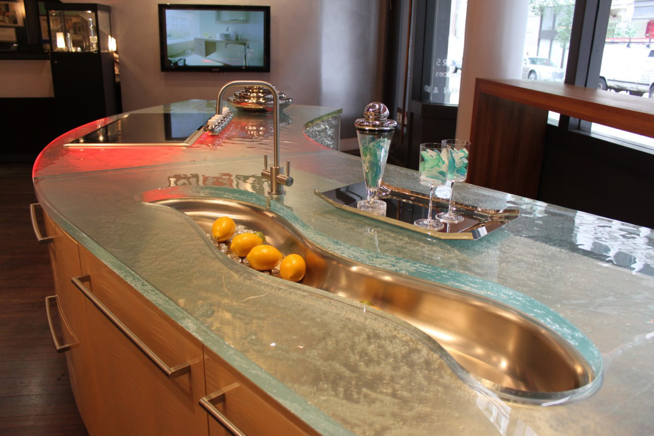 glass kitchen countertops