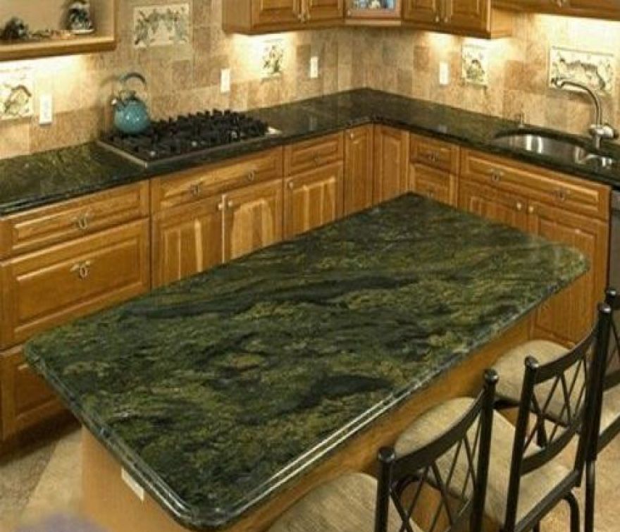 green kitchen countertops