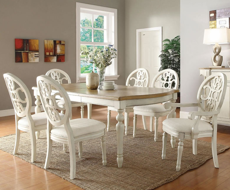 white formal dining room sets