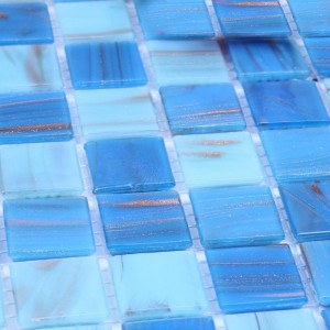 blue glass tiles kitchen