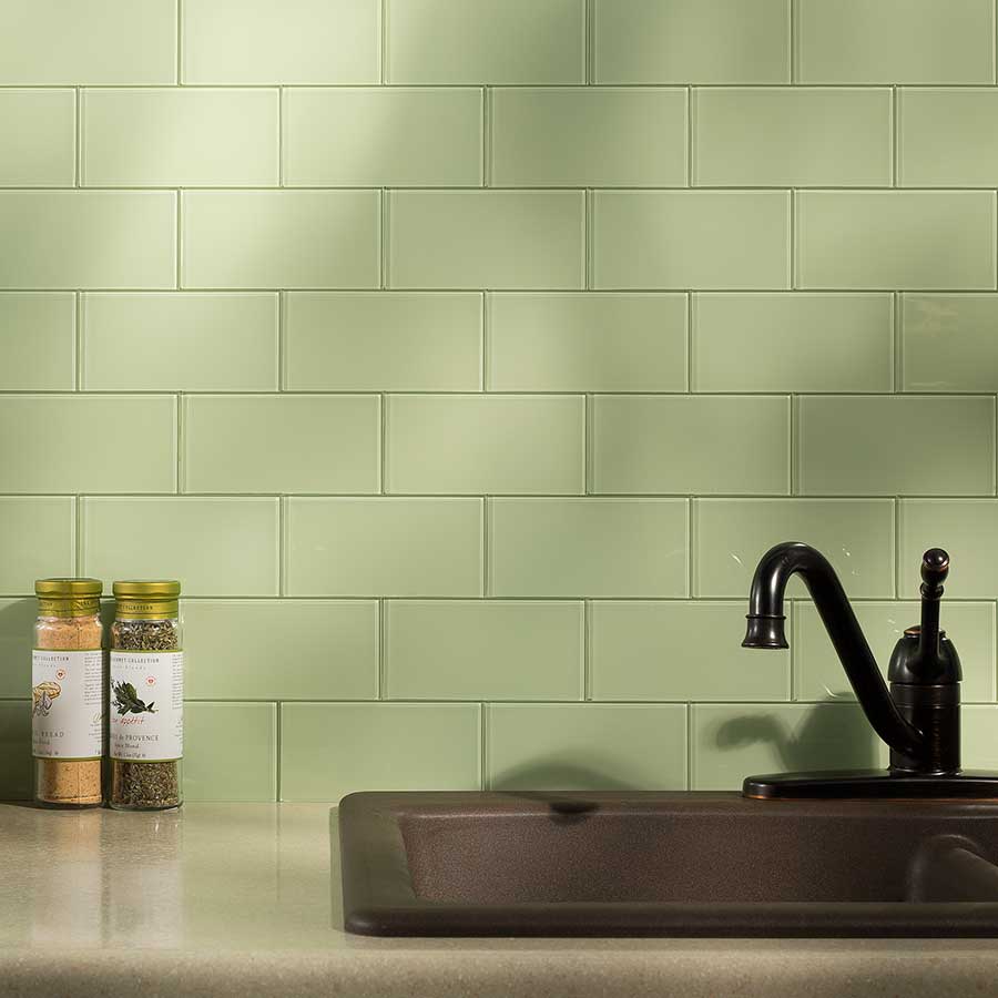 glass tile backsplash