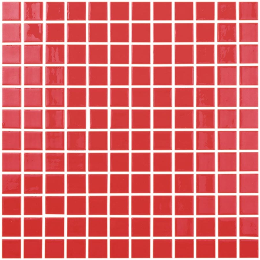 red glass mosaic tiles